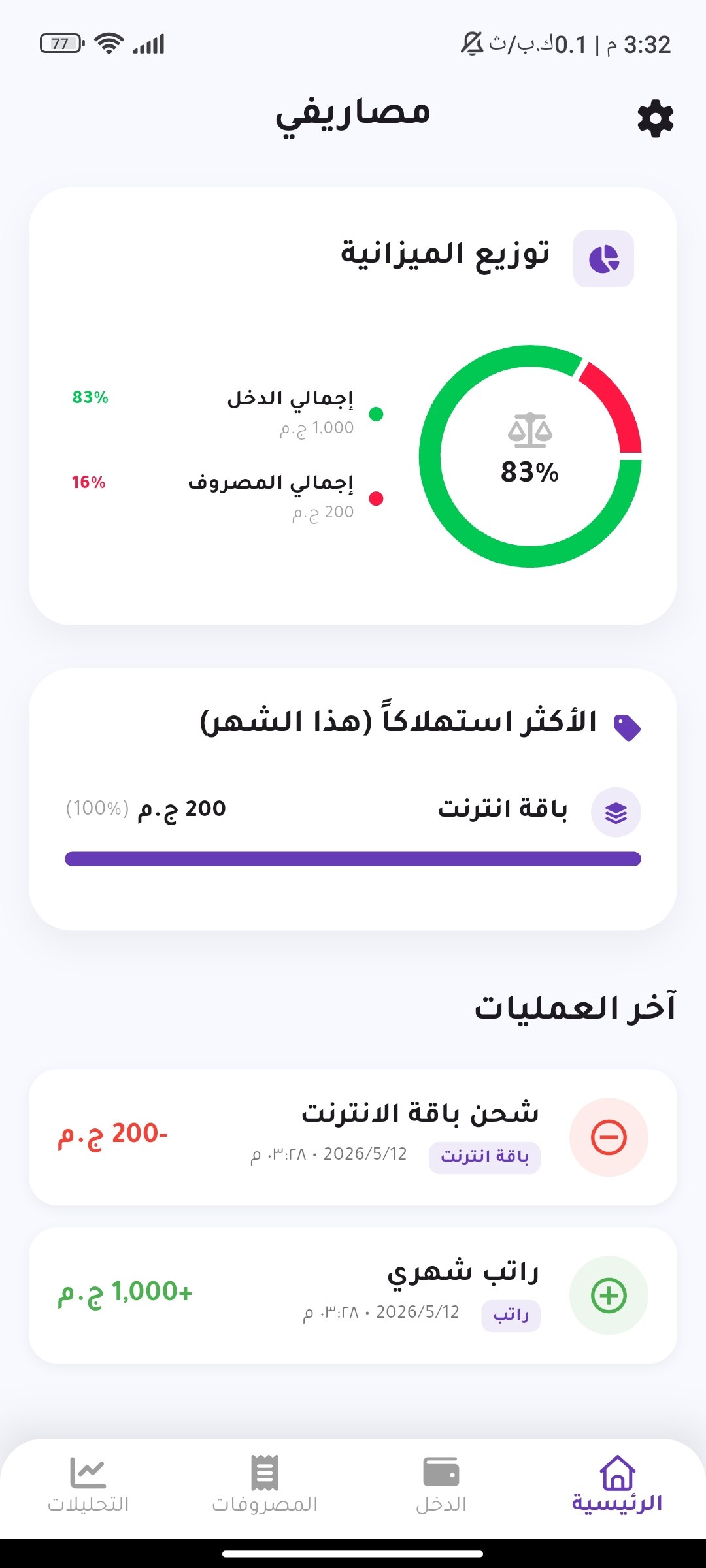المحفظة الشهرية